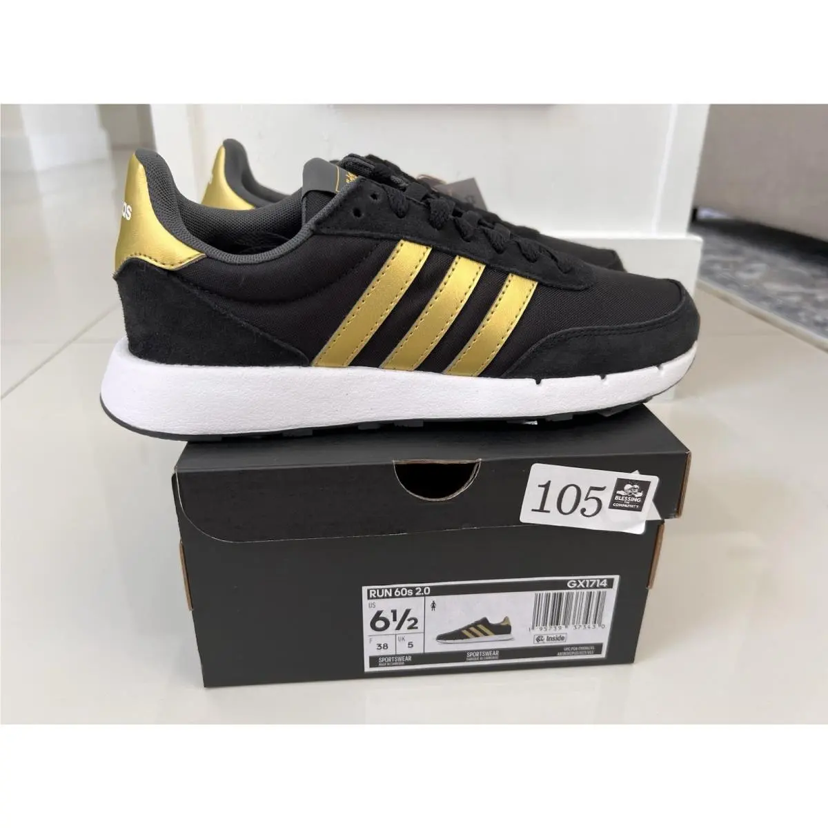 Adidas shoes - adidas Run 60S - Run - GX1714 - Black (UPC: 0195739373416) 2