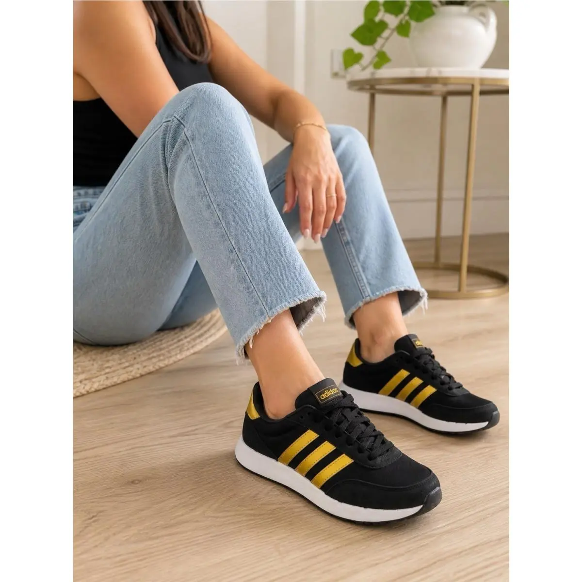 Womens Run 60S 2.0 Lace Up Sneakers Shoes Casual - Black Size 7 by Adidas
