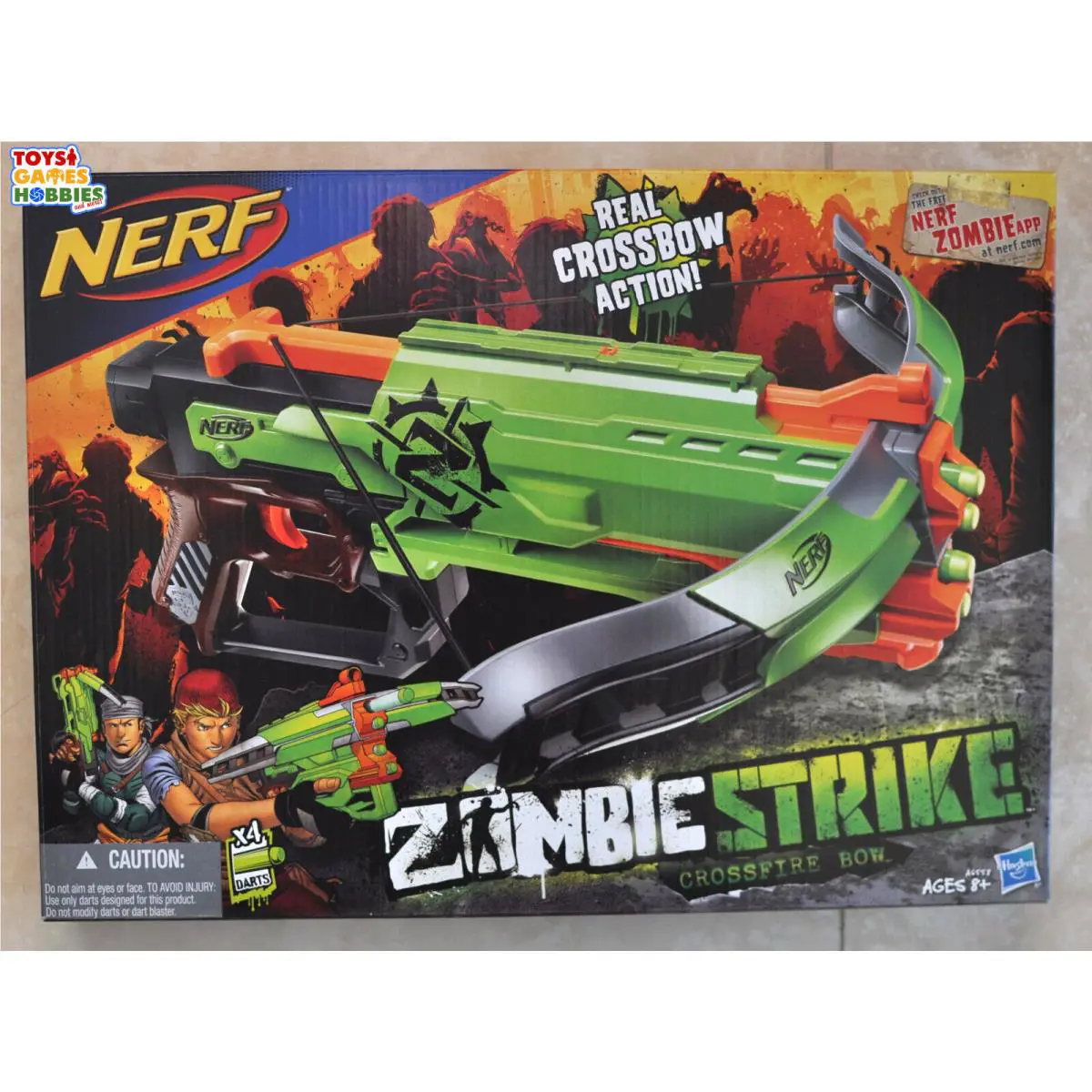 Nerf Zombie Strike Crossfire Bow Dart Gun Blaster Dreadbolt Toy Hasbro Crossbow