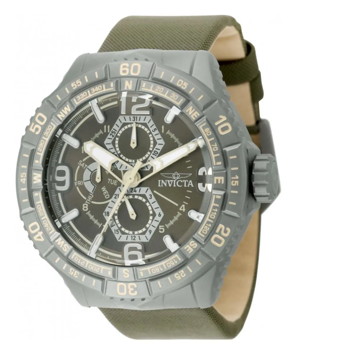 Invicta Coalition Forces Quartz Military Green Dial Nylon Strap Men`s Watch49633 - Band: Olive Green