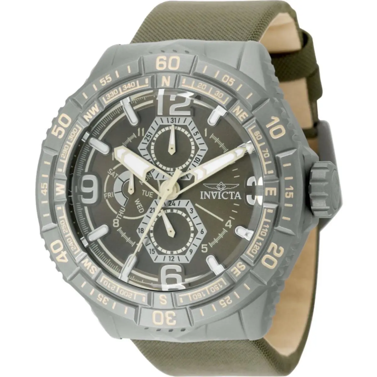 Invicta Coalition Forces Military Green Dial Nylon Strap Men`s Watch Model 49633 - Band: Olive Green