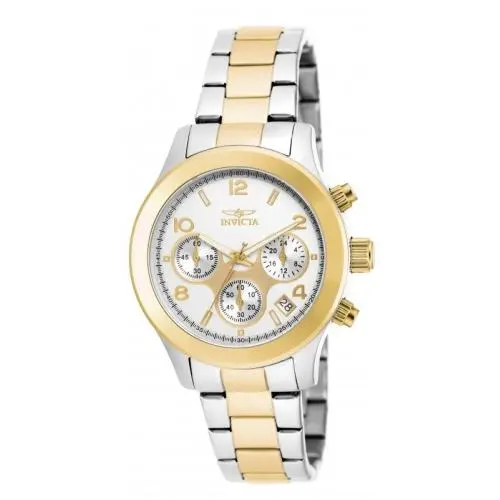 Invicta Angel Chronograph Silver Dial Two-tone Men`s Watch 19219