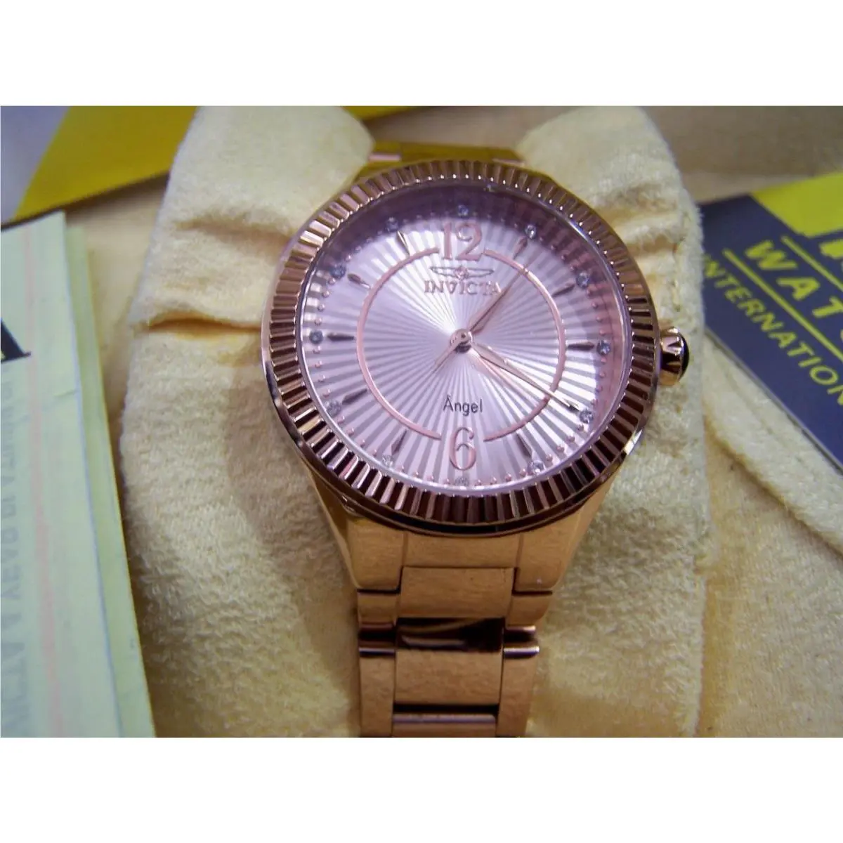 Invicta Unisex Watch 28332 Angel Rose Gold Stainless Steel 100mm Quartz Nos