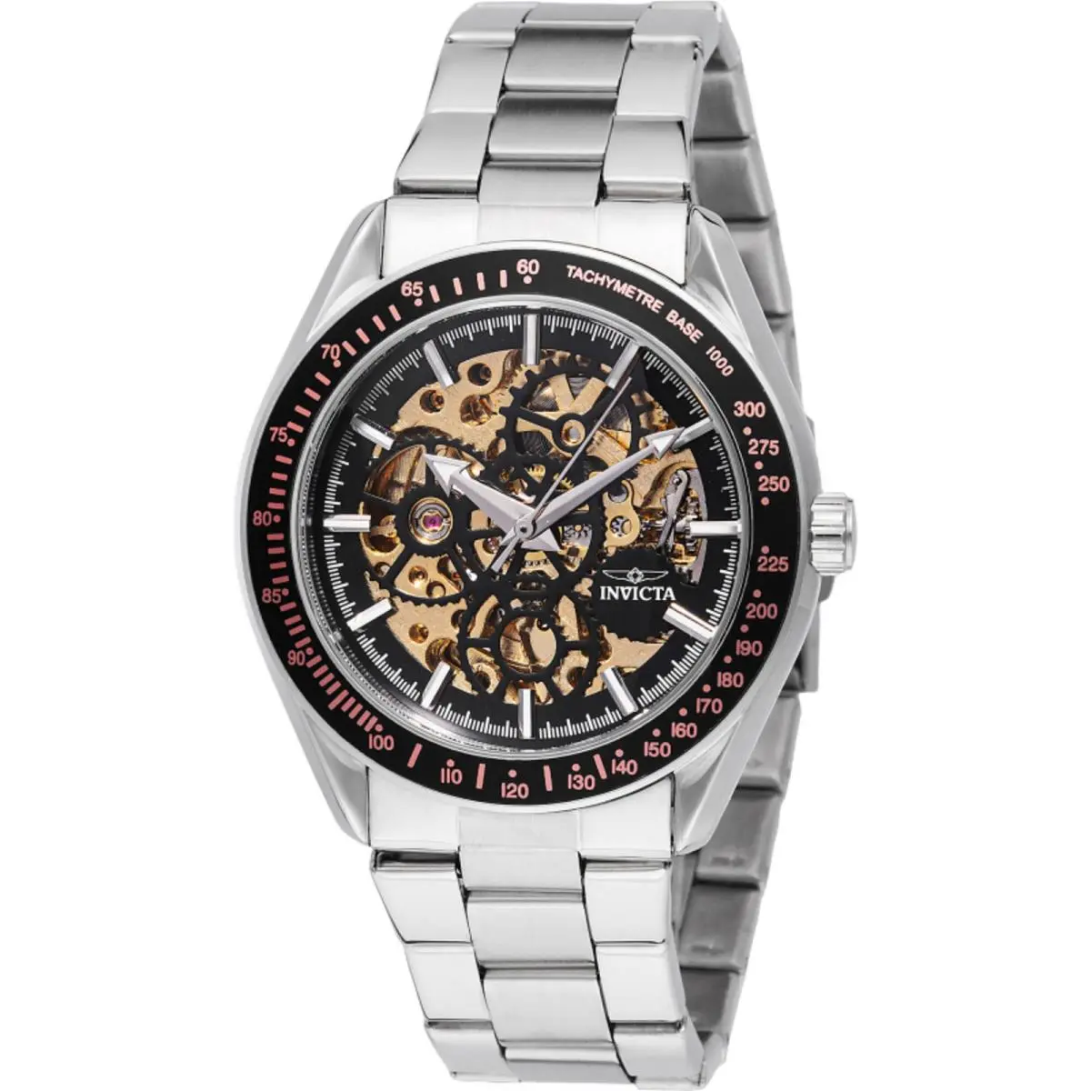 Invicta Men`s Watch Objet D Art Automatic Black Gold Skeleton Dial Steel 49500