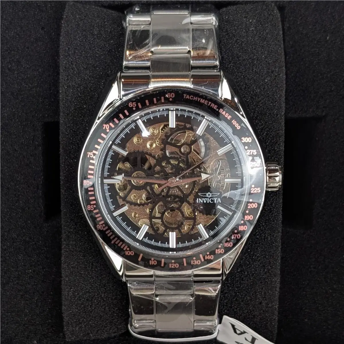 Invicta Objet D Art Excelsior Mens 43mm Automatic Watch Silver Skeleton 49500