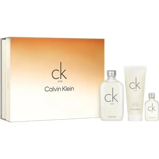 Calvin Klein CK One 3 PC Gift Set For Men - 3.4 OZ Edt Spray + 3.4 OZ Shower Gel + 0.5 OZ Edt