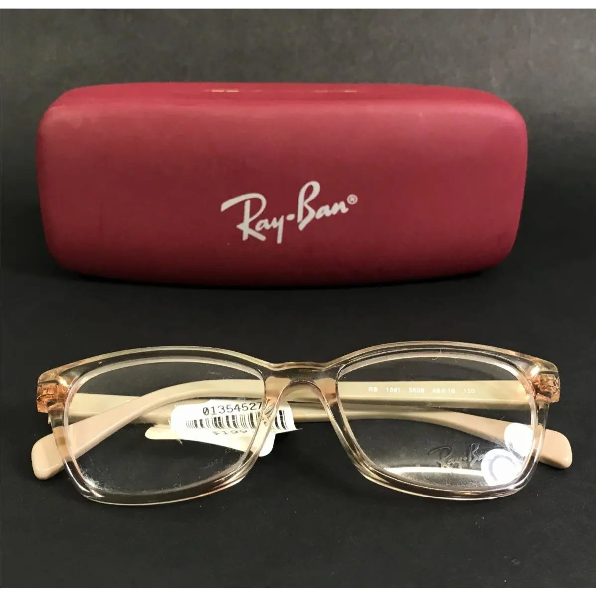 Ray-ban Kids Eyeglasses Frames RB1591 3809 Transparent Beige Striped 48-16-130