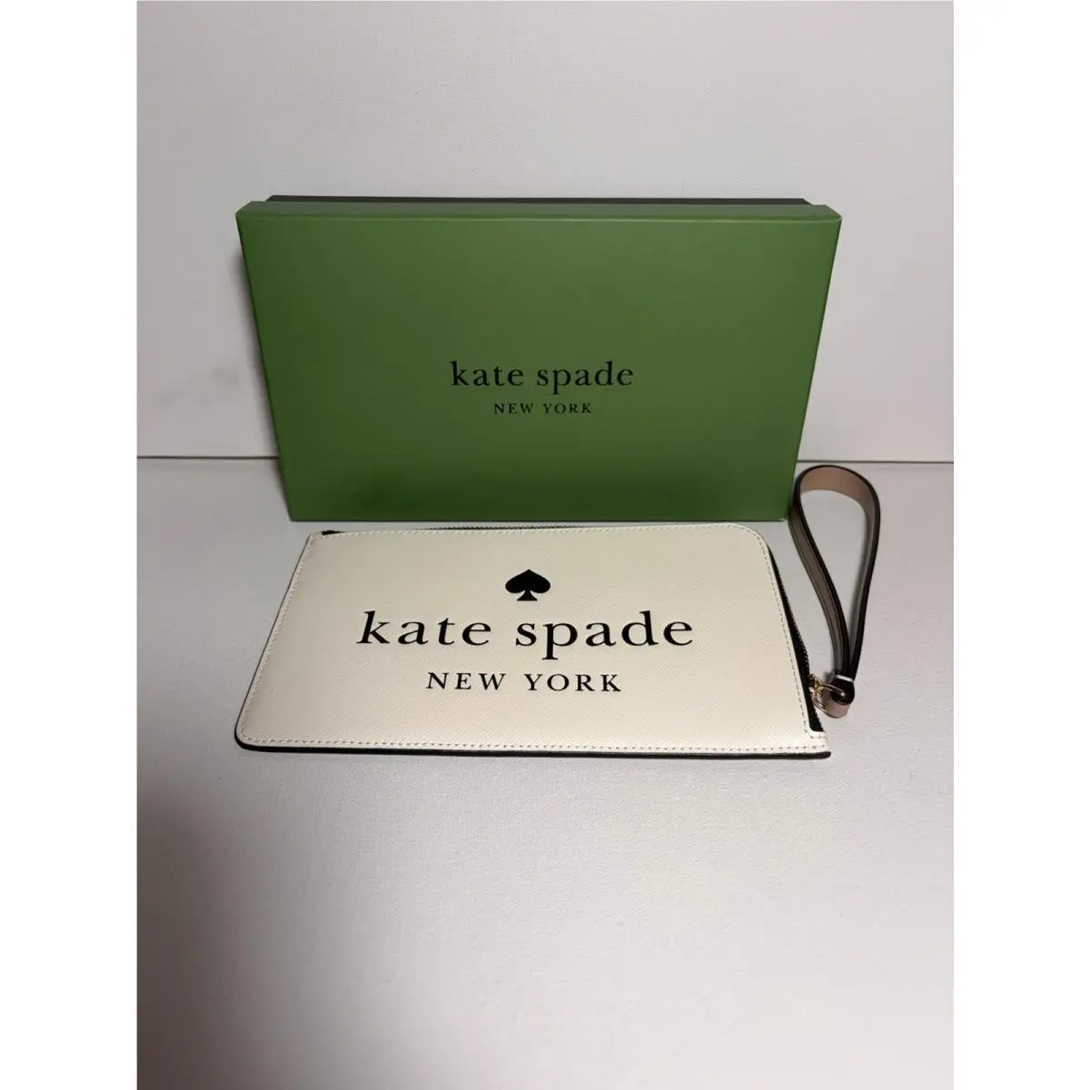 Lucy Medium L-zip Ivory Beige Leather Wristlet KL854 W/original Box by Kate Spade