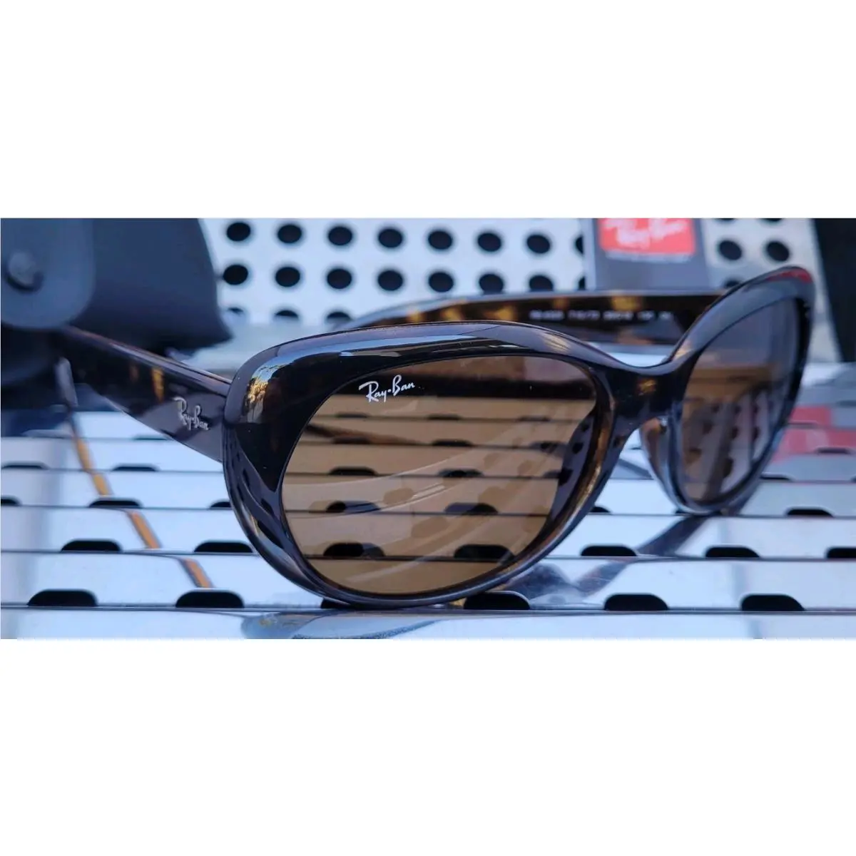 Ray Ban Jackie Ohh RB4325 710/73 Sunglasses Light Havana w/ Dark Brown