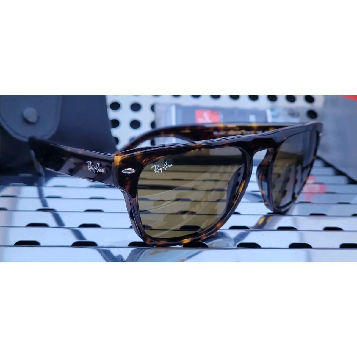Ray Ban RB4407 Sunglasses Gloss Havana w/ 57mm Dark Brown Lenses