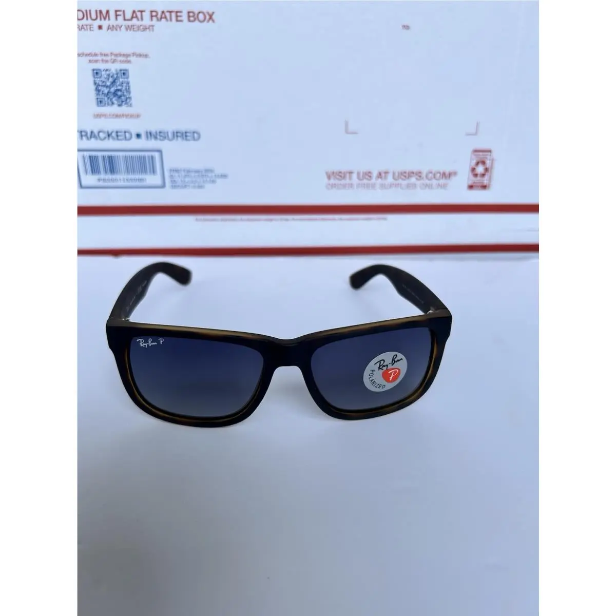 Ray-ban Justin RB4165 865/8S Rubber Havana Gradient Blue Polarized Sunglasses