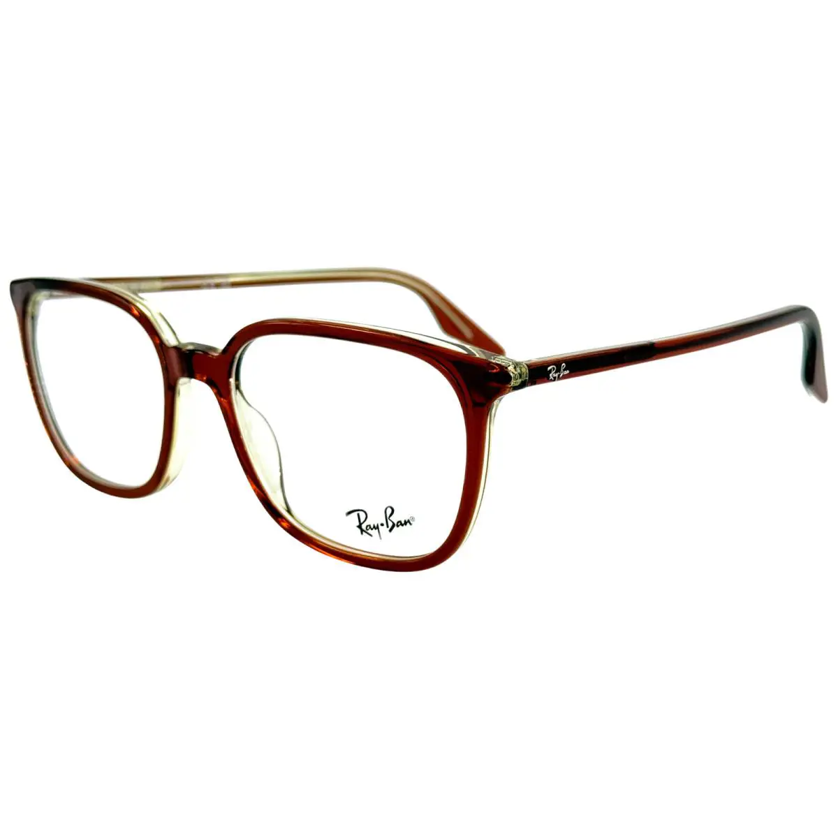 Ray Ban RB5406 Unisex Plastic Eyeglass 8171 Brown On Transparent 54-18