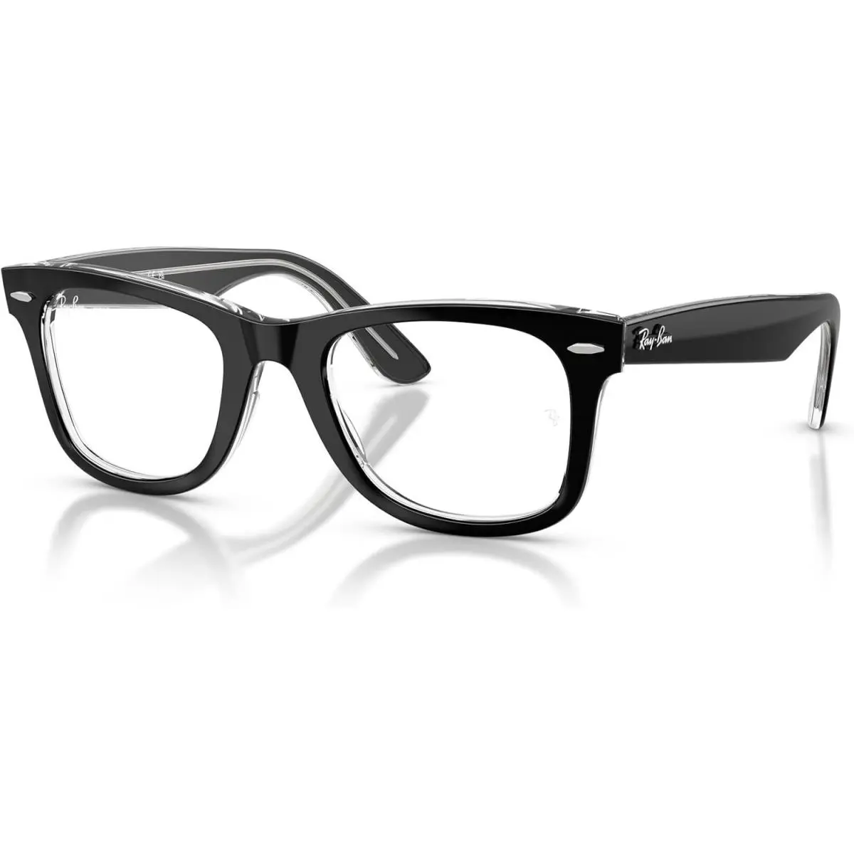 Ray-ban RX4340V 2034 Eyeglasses 50mm Black On Transparent / Clear Demo Lens