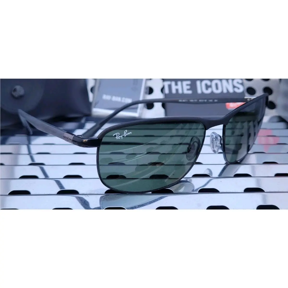 Ray Ban RB3671 Pilot Sunglasses Black on Black w/ Dark Green 60mm Lenses