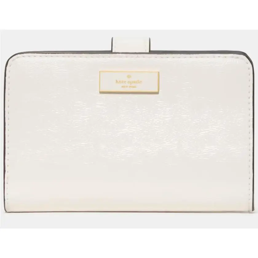 Kate Spade Bridget Crinkle Patent Lilac Medium Compact Bifold Wallet KM551