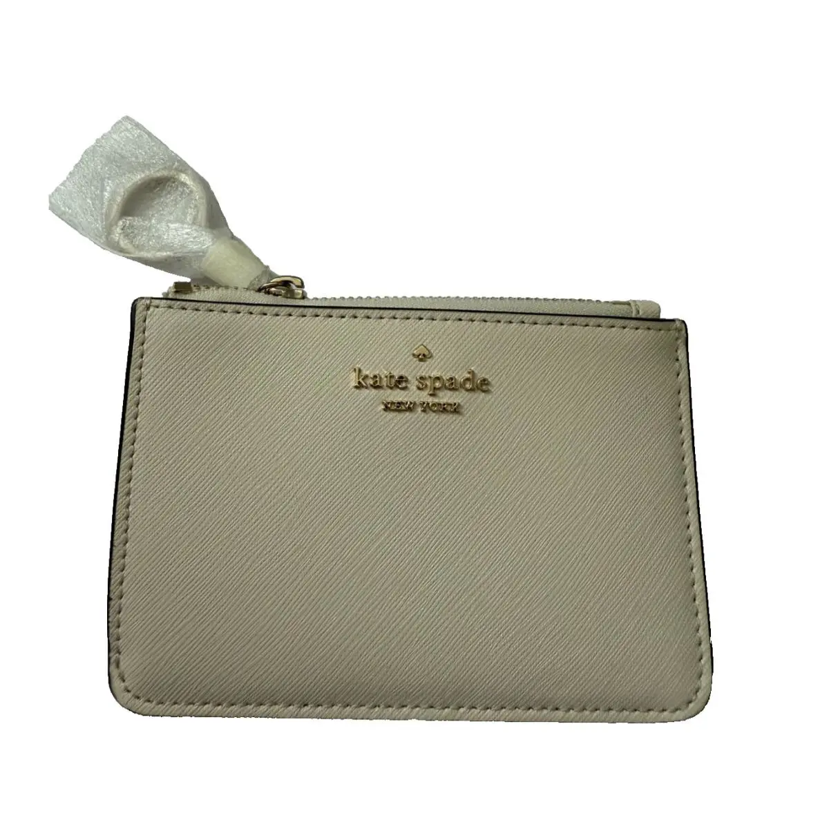 New Kate Spade Wallet Laurel Way Saffiano Leather Parchment 3.5x5