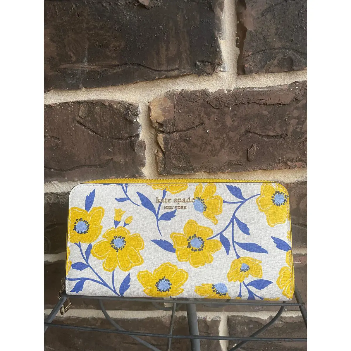 Kate Spade Morgan Sunshine Floral Zip-around Continental Wallet Yellow