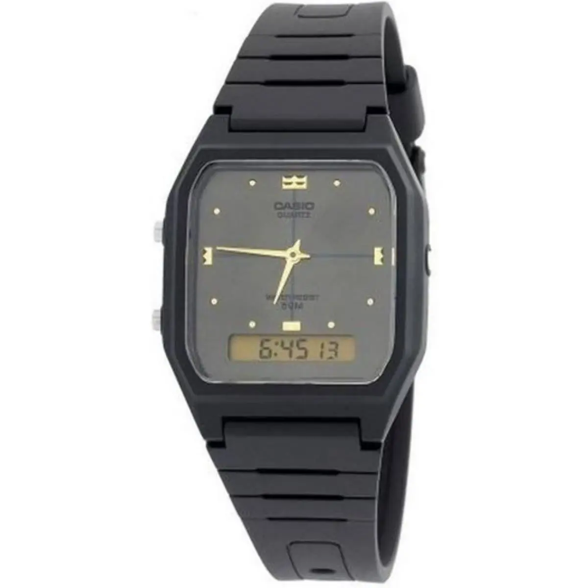Casio Unisex Analog-digital Watch with Gray Dial and Black Band - AW-48HE-8AV