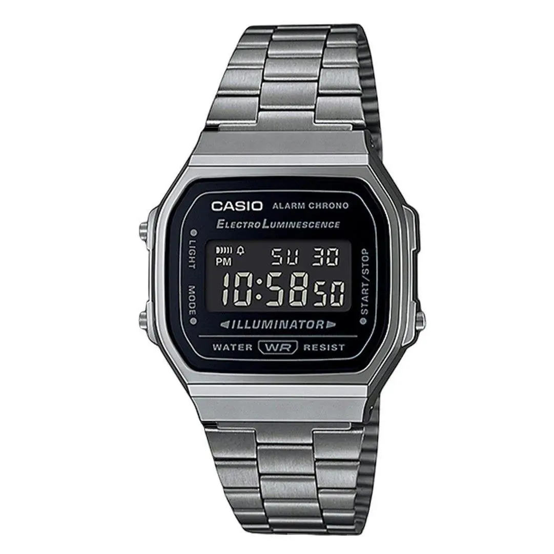 Casio Vintage Digital Black Dial Casual Quartz Unisex Watch A168WGG-1B