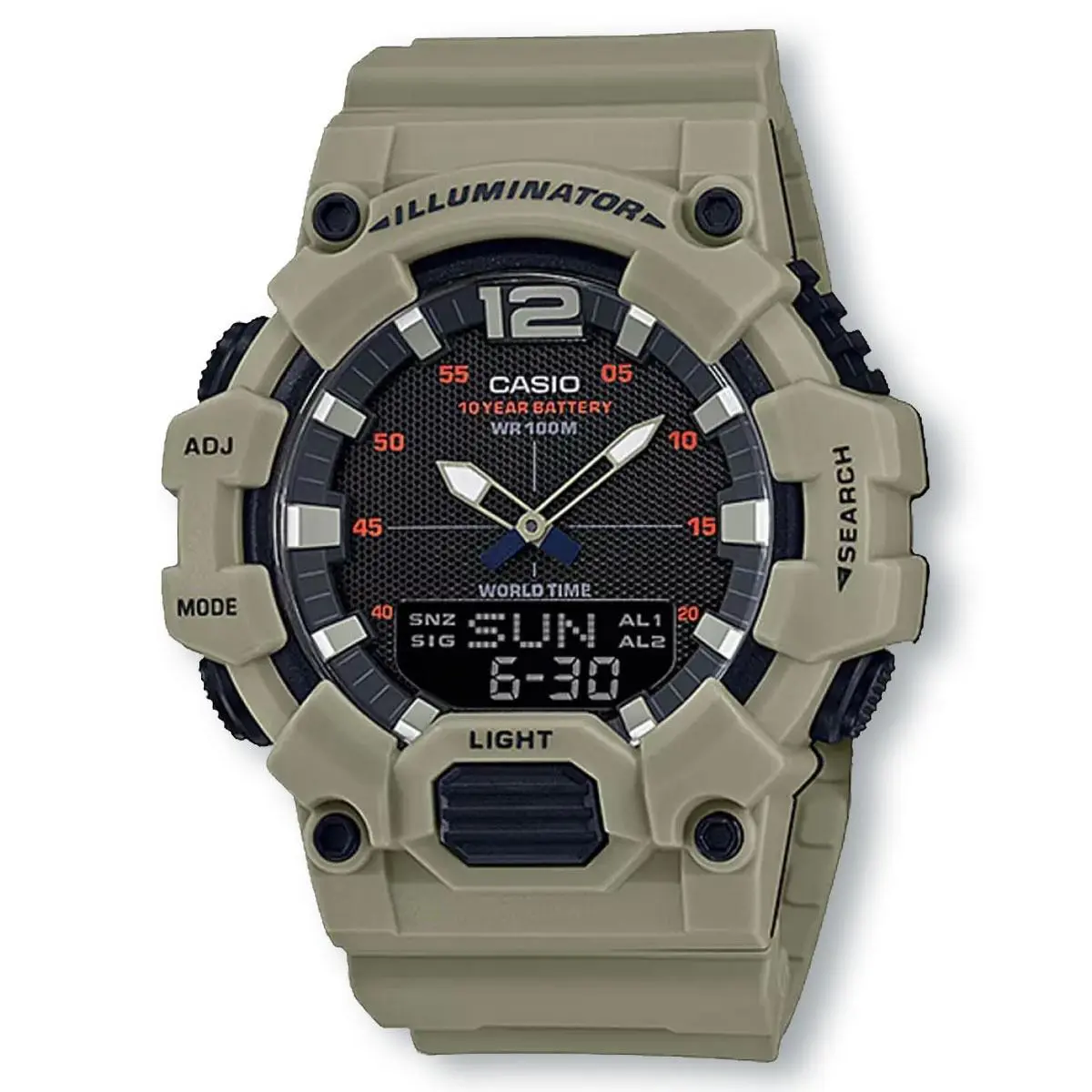 Casio HDC700-3A3 Illuminator Analog/digital Telememo Quartz Watch Tan