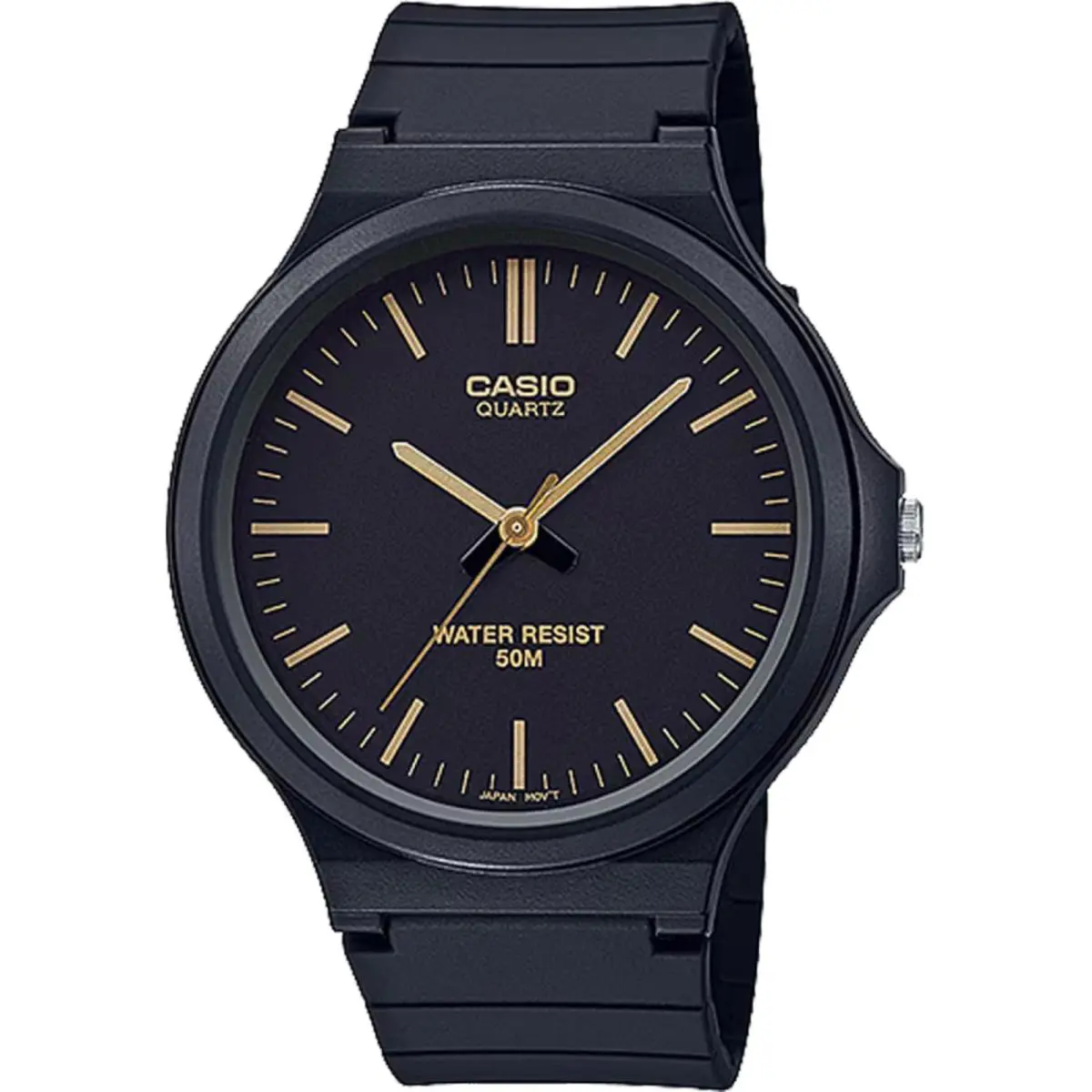 Casio Men’s Black Analog Watch with Black Dial - MW-240-1E2V