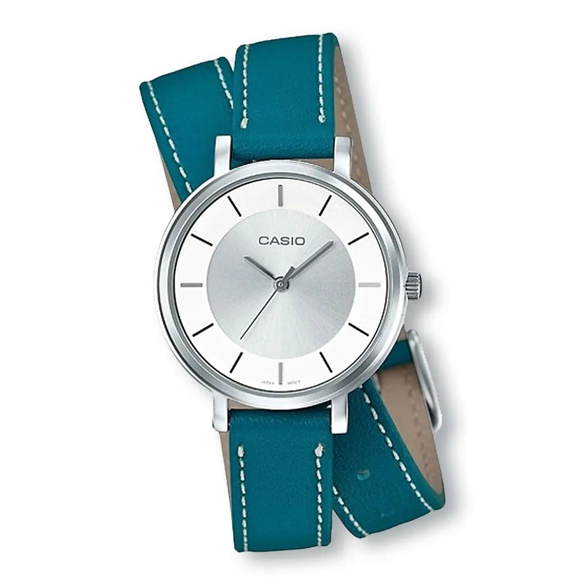 Casio Enticer LTPE143DBL-3A Analog Quartz Double Loop Watch Blue Green