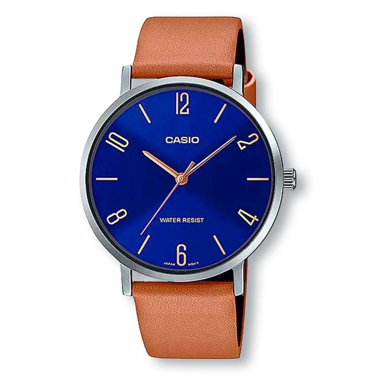 Casio MTPVT01L-2B2 Analog Leather Strap Dress Blue Watch