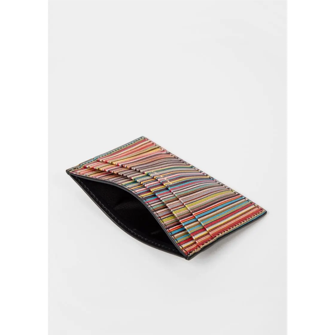 Paul Smith Gray Multistripe Card Holder. Made in Italy. Yours For