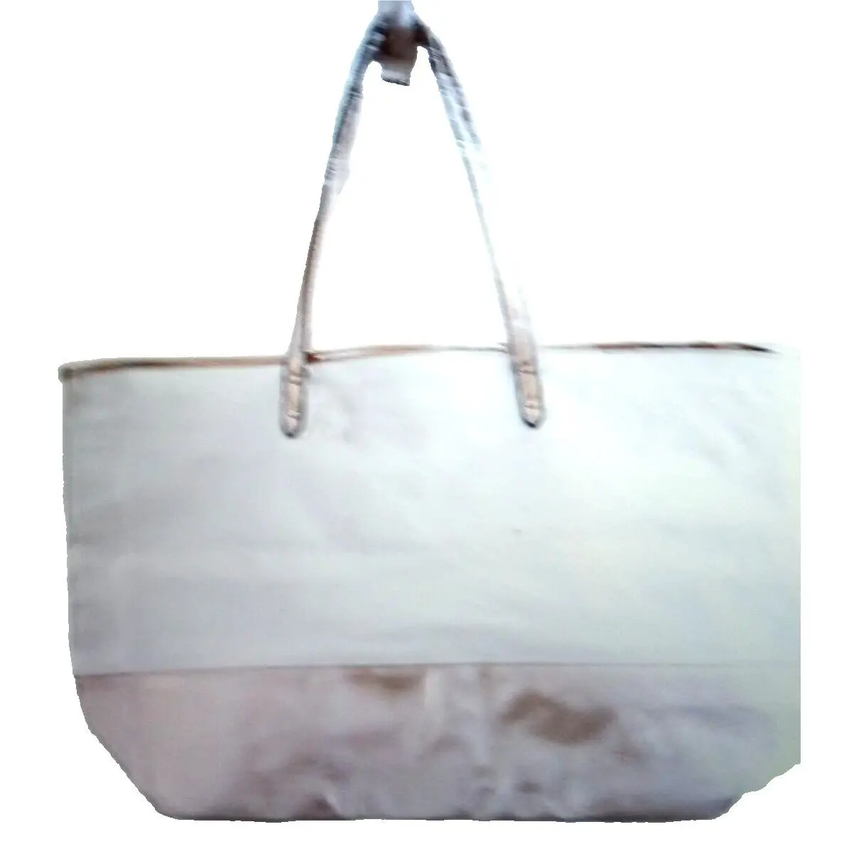 Victoria’s Secret Large Tote Bag 2-Tone White Rose Gold Zip Up W/tags