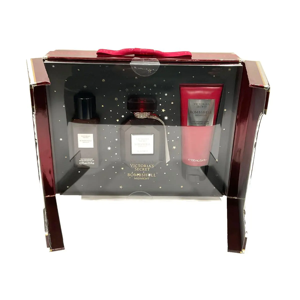 Bombshell Midnight By Victoria`s Secret 3 Pcs Gift Set Edp+ Lotion + Body Mist