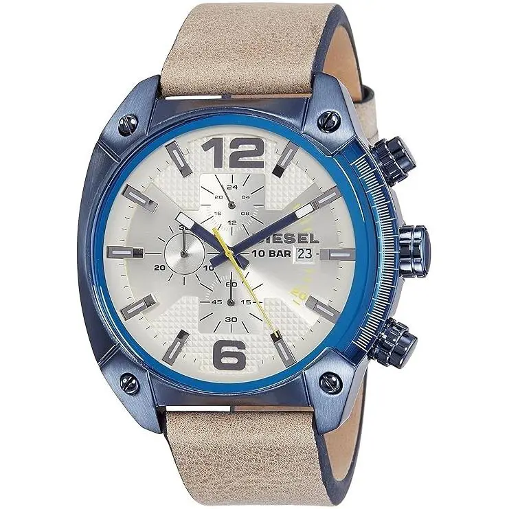 Diesel Overflow Analog Beige Dial Men`s Watch - DZ4356