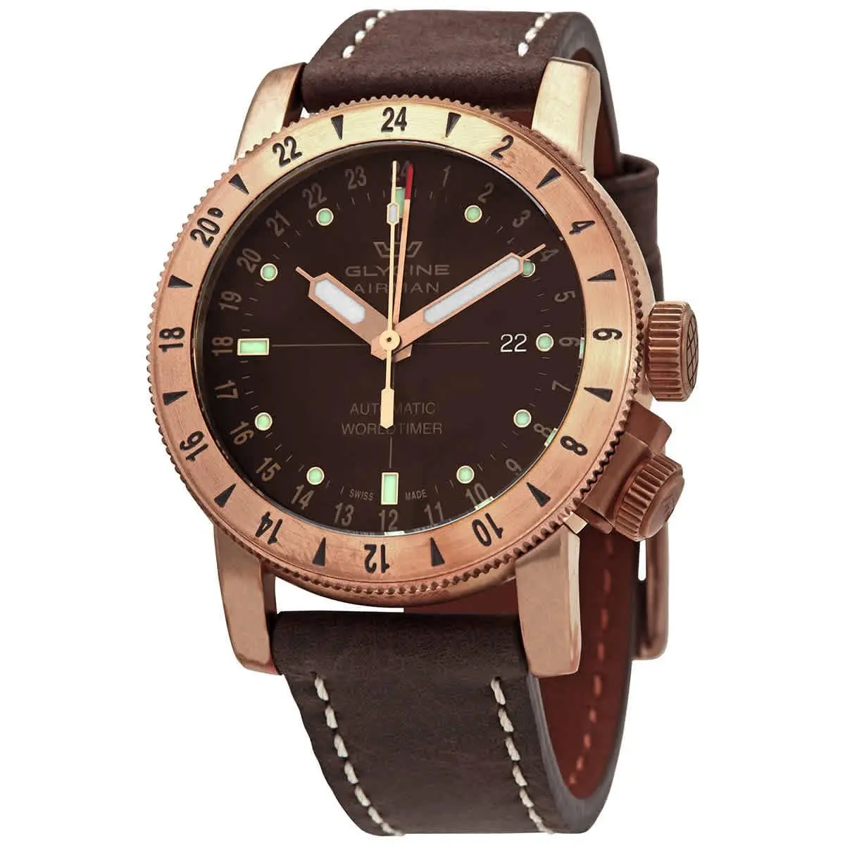 Glycine Airman Automatic Brown Dial Men`s Watch GL0166