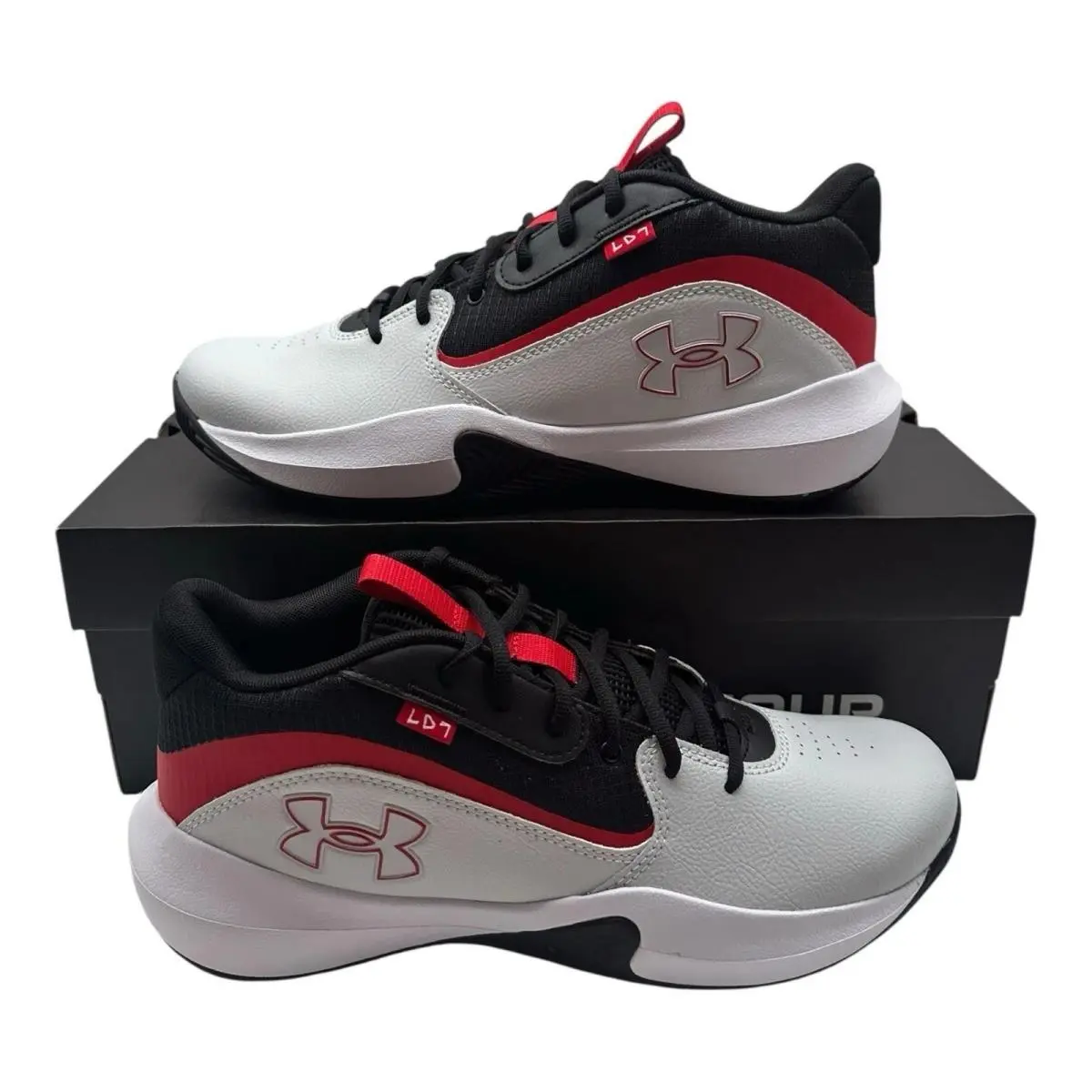 Under Armour Lockdown 7 Basketball Shoes 3028512-100 Grey Sneakers Men`s Sz 10.5