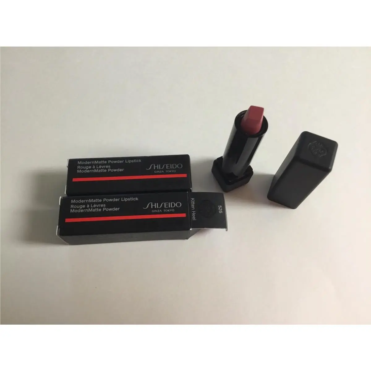 2 Shiseido Modernmatte Powder Lipstick Kitten Heel 2.5g/travel Sizes Boxed