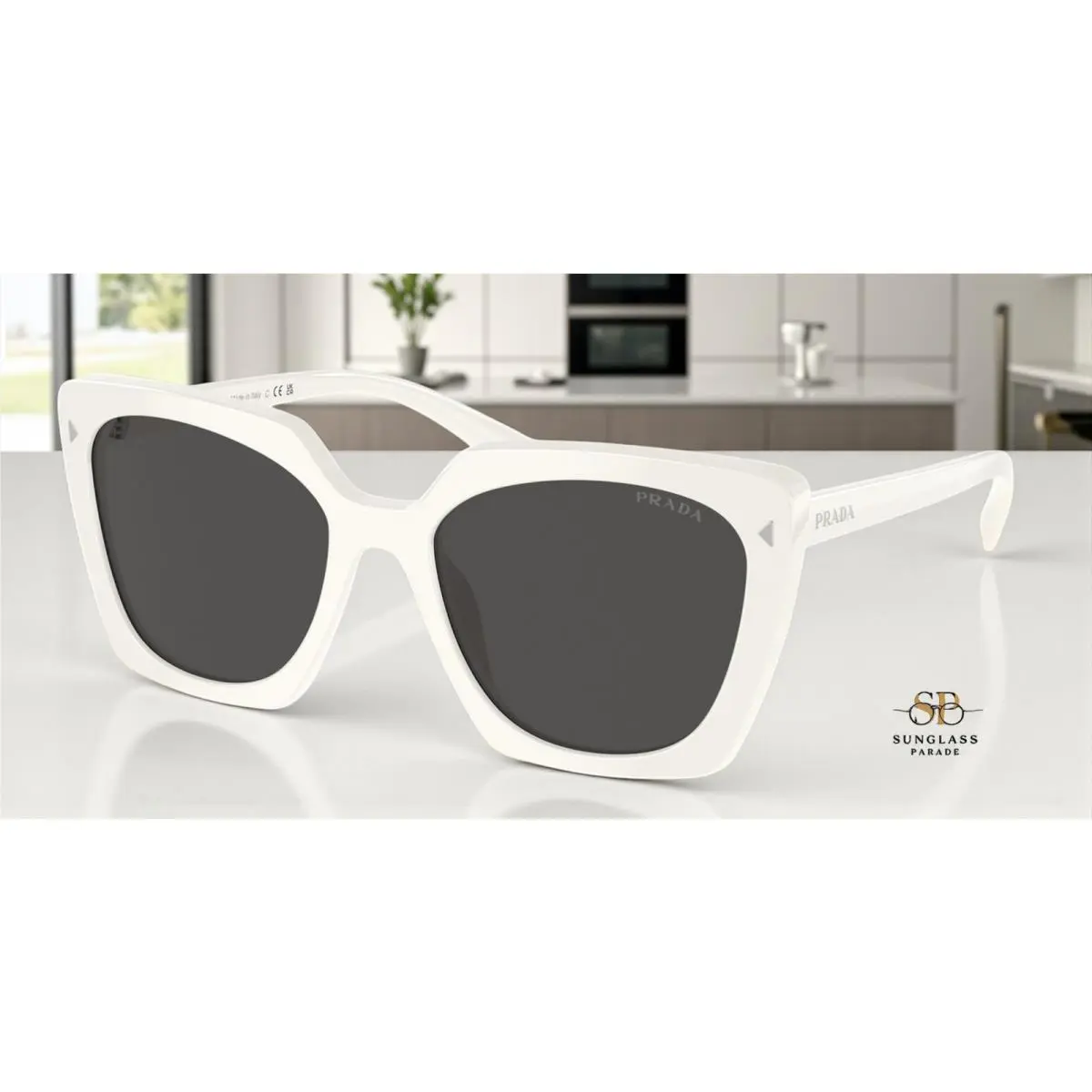 Prada PR 23ZS 1425S0 Talc Dark Grey 54 mm Women`s Sunglasses