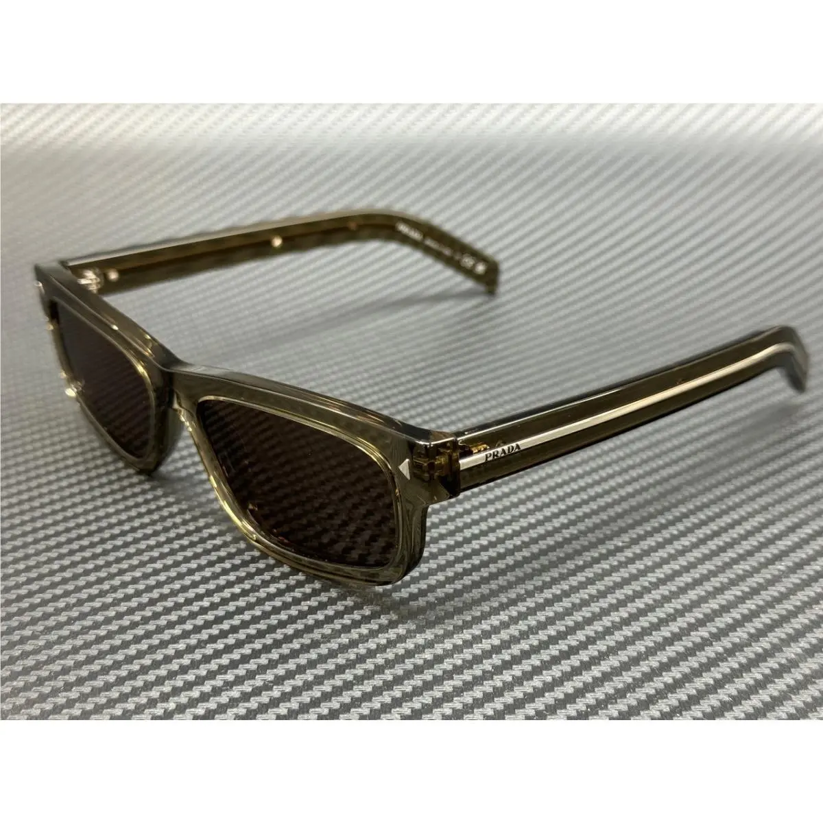 Prada PR B11S 18T70F Transparent Terra Brown Men`s 57 mm Sunglasses