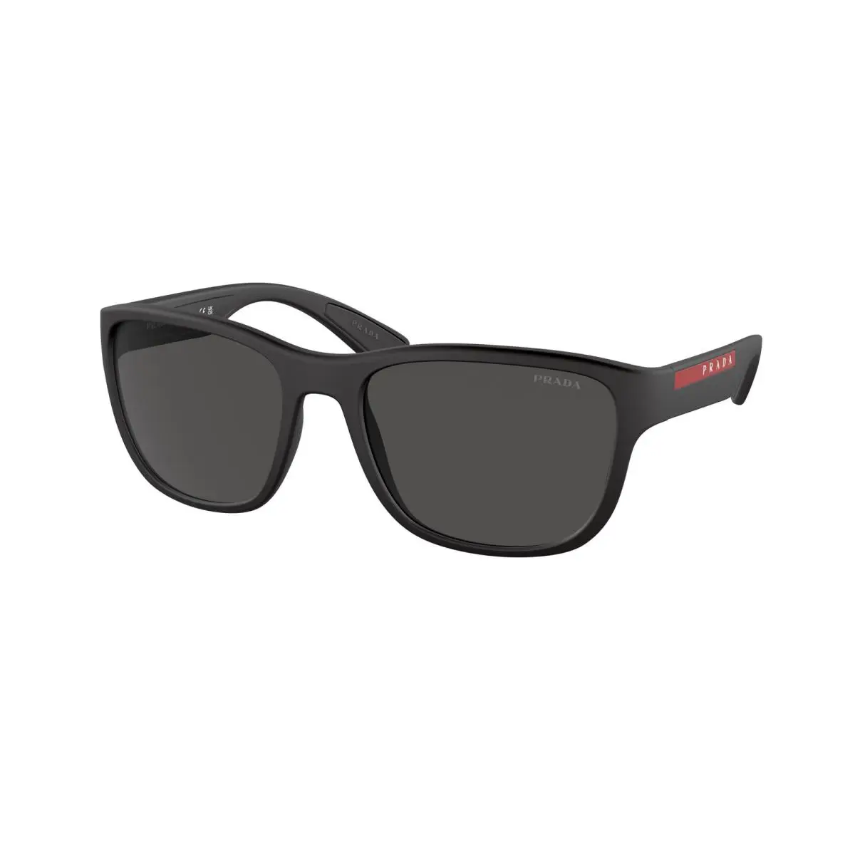 Prada Linea Rossa PS 1US Active Black Rubber Grey DG05S0 Sunglasses