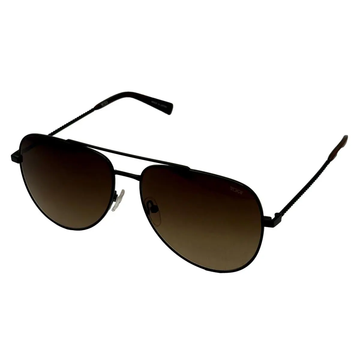 Mens Black Mens Metal Aviator Sunglass Brown Lens Stu 008 531 by Tumi