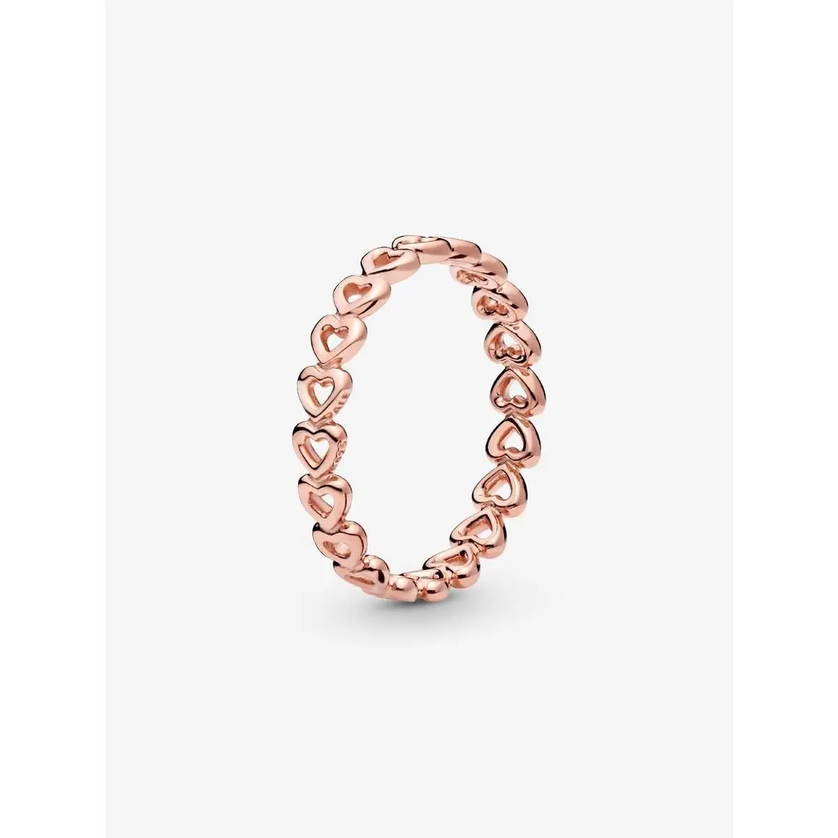 Pandora Band of Hearts Ring 14k Rose Gold Plated-180177