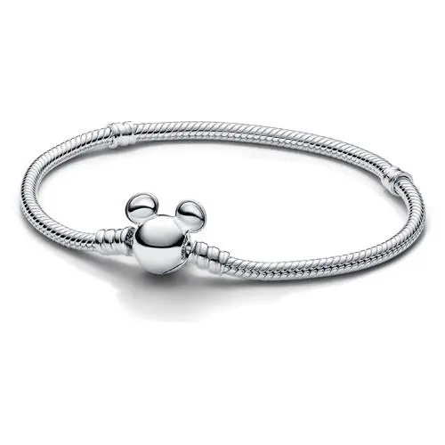 Disney Mickey Mouse Clasp Moments Snake Chain Bracelet 593061C00-17 by Pandora