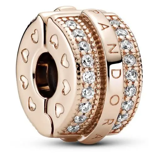 Pandora Sparkling Pave Lines Logo Clip Charm 789042C01