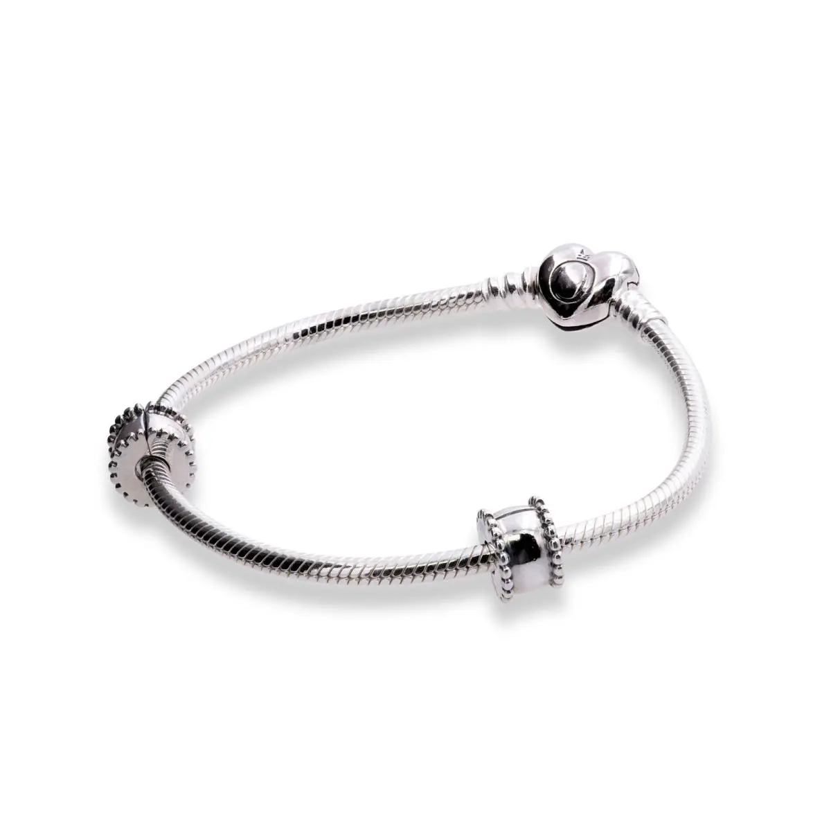Pandora Women Iconic Heart Bracelet Set with 2 Clips 1 Charm Jewelry