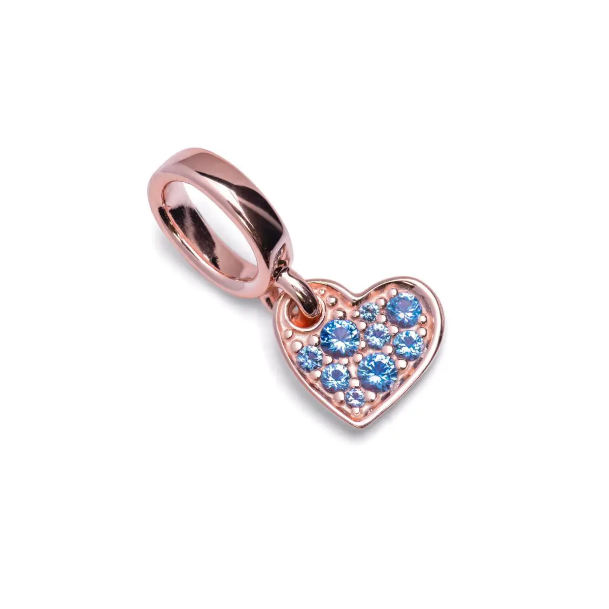 Pandora Light Blue Pave Tilted Heart Dangle Charm 789404C01