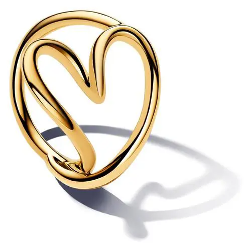 Pandora Organically Shaped Heart Ring 14k Gold Plating 163288C00-54