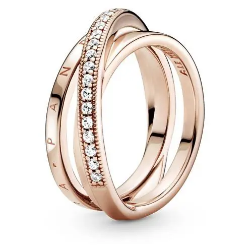 Pandora Crossover Pave Triple Band Ring 189057C01-50