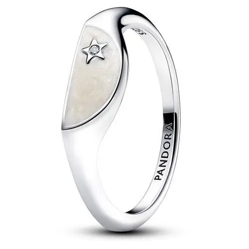 Pandora ME Halved Enamel Signet Ring 193325C01-56