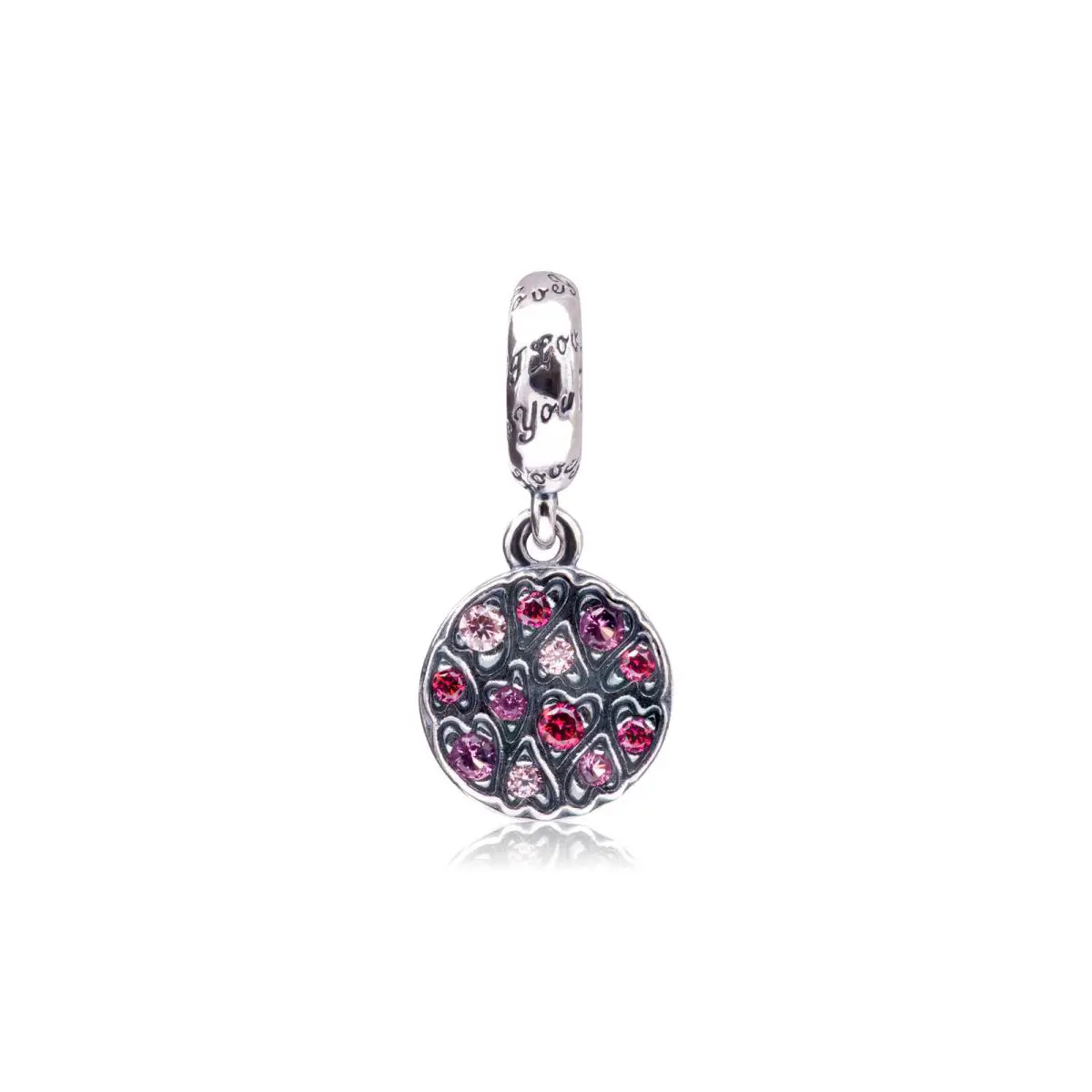 Pandora Sparkling Heart Pattern Dangle Charm 799558C01