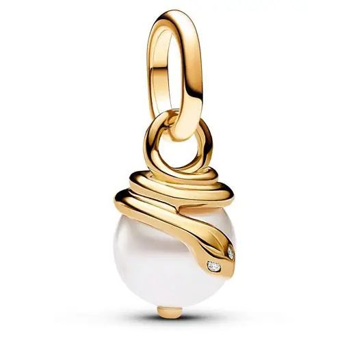 Pandora ME Snake Pearlescent Mini Dangle Charm 14k Gold Plating 763375C01