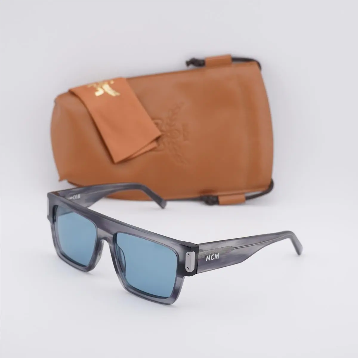 Mcm MW0011 20V Grey Horn/blue 55-16-145 Sunglasses by MCM