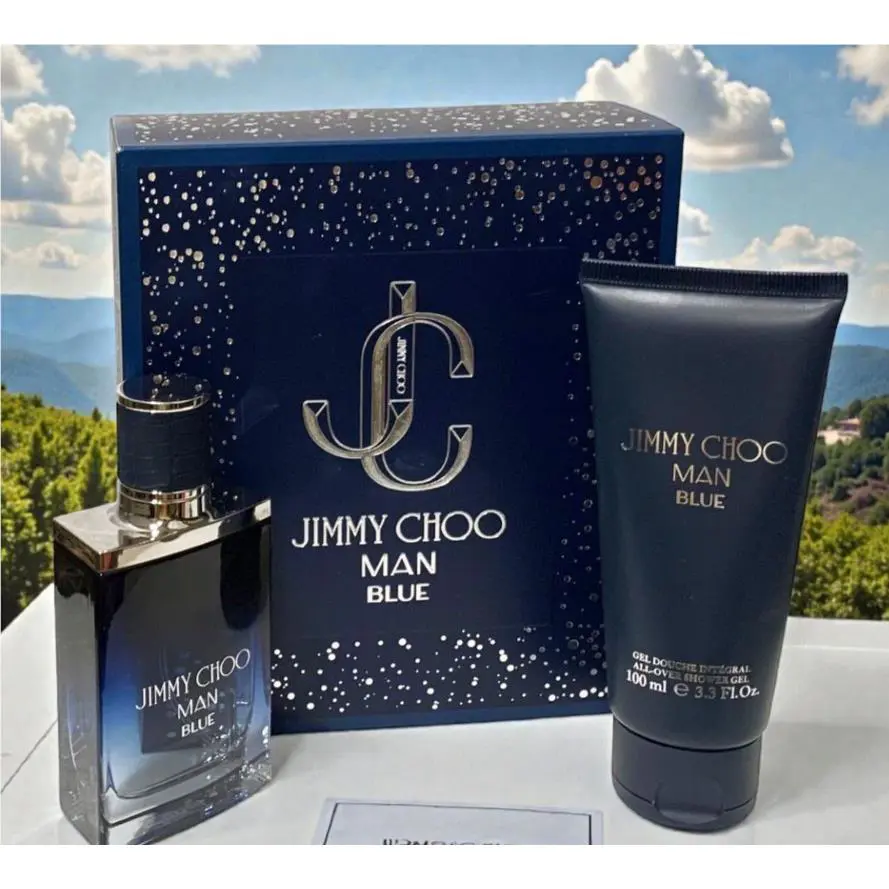 Jimmy Choo Blue Men 2PC Gift SET-1.7oz EDT+3.4OZ Shower Gel Made IN France